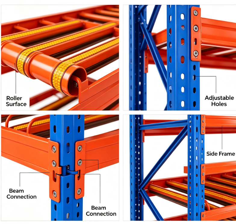 Gravity Carton Flow Rack FIFO Warehouse Roller Flow Racking for Order Picking Assembly Line Storage