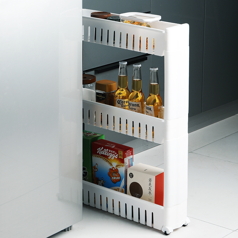 Slim Slide Out Storage Tower Rack Mesh Rolling Organization Serving Cart Shelf for Narrow Spaces Gap Storage Rack