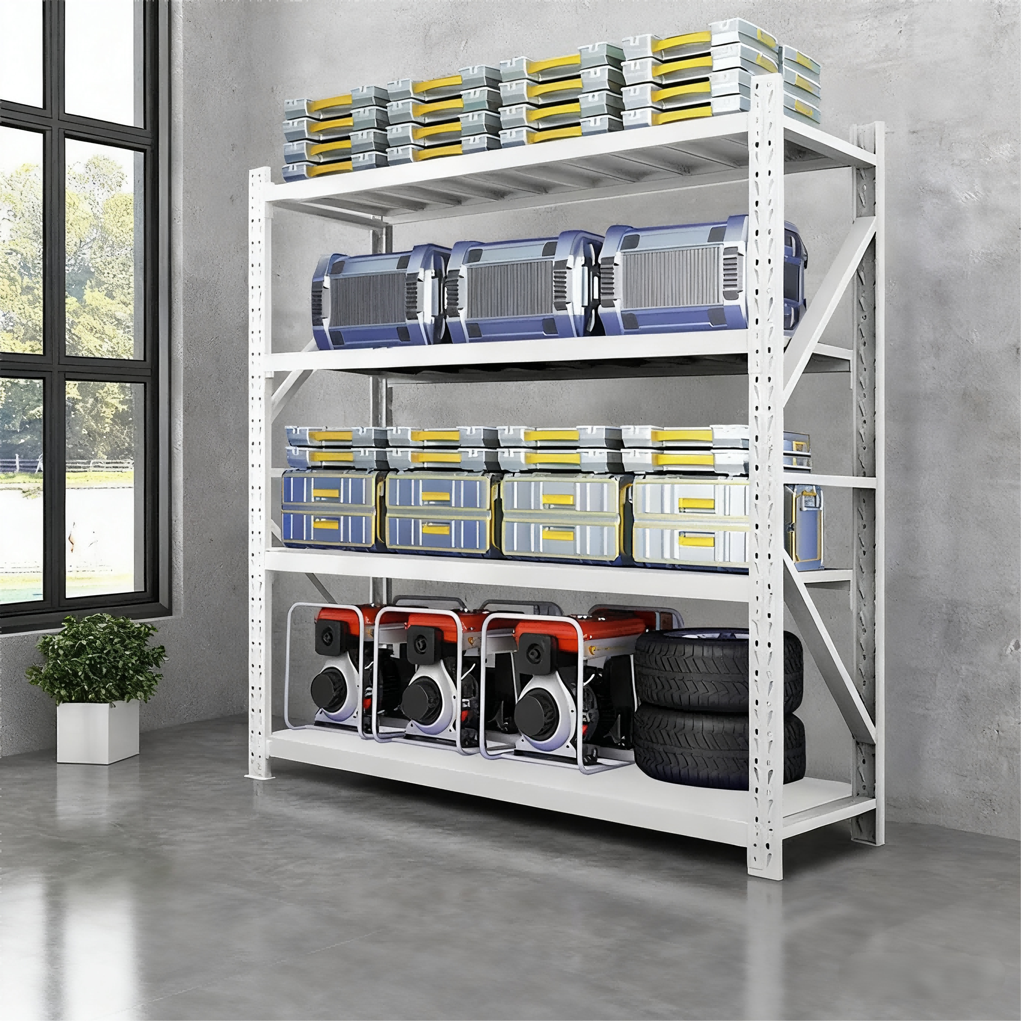 Industrial Storage Racks Adjustable Steel Metal Stacking Racks Warehouse Storage Shelves Shelving Unit Light Duty Rack