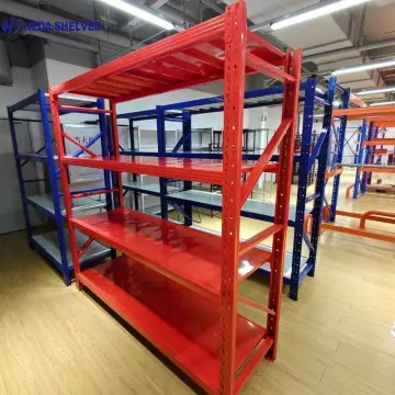 Light and medium duty boltless steel shelving