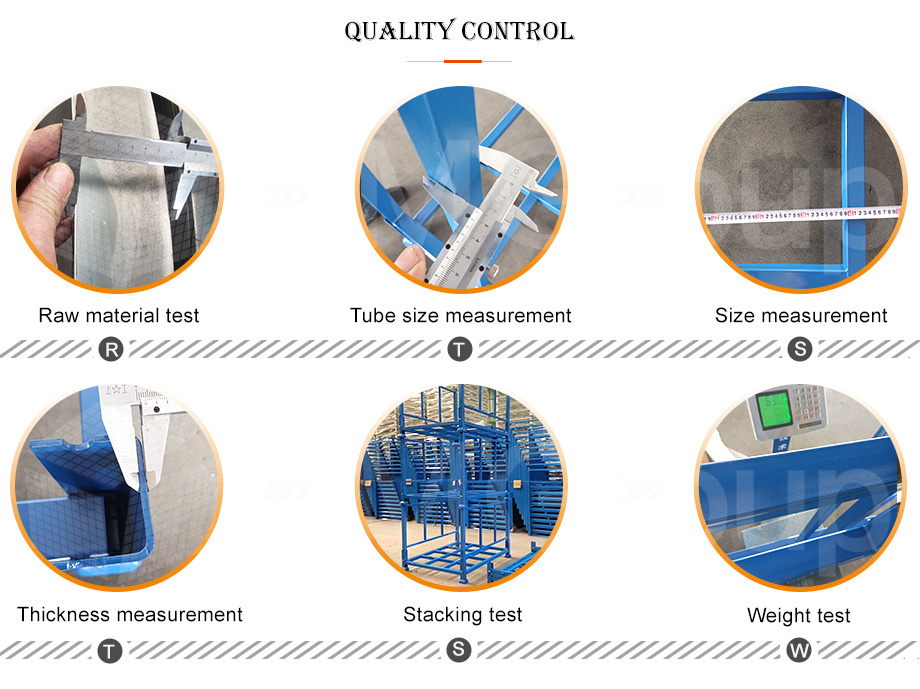 Foldable Durable Metal Steel Powder Coated Warehouse Storage Detachable Heavy Duty Roll Fabric Pallet Stacking Rack