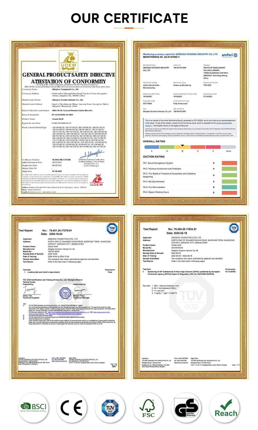 Official Quality and Safety Certifications