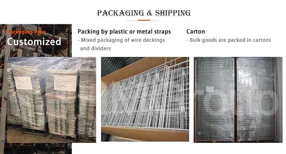 Galvanized Steel Pallet Rack Hanging Metal Wire Mesh Shelf Dividers