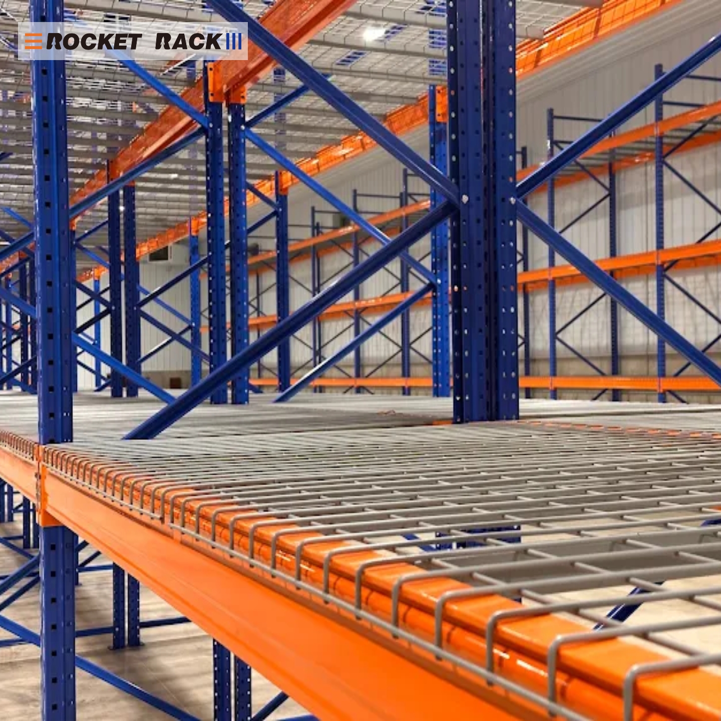 Heavy Duty Selective Pallet Rack 3 Layer Warehouse Storage Rack with Wire Mesh Decking