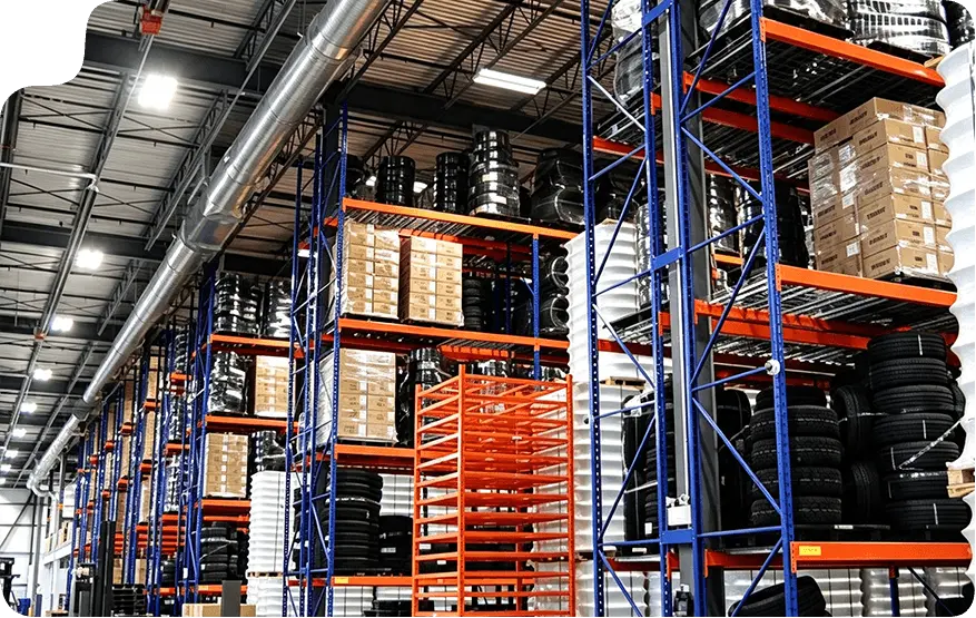 Auto parts warehouse racking and longspan shelving