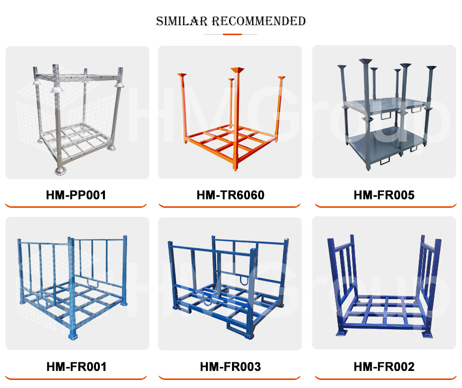 Foldable Durable Metal Steel Powder Coated Warehouse Storage Detachable Heavy Duty Roll Fabric Pallet Stacking Rack
