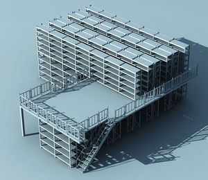 Light Mezzanine Rack Storage System with Adjustable Steel Floor Panels