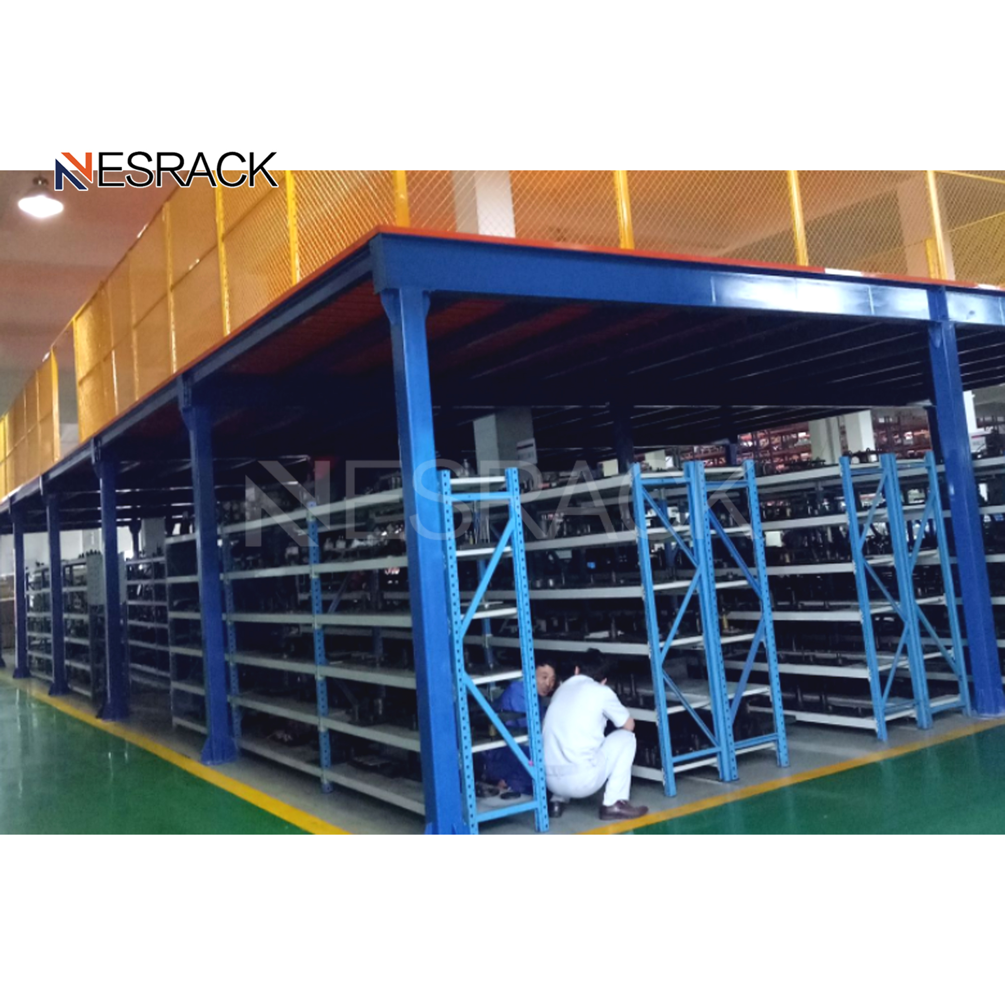 Attic Platform Heavy-duty Storage Shelf Building Workshop Warehouse Second Floor Steel Platform Mezzanine Racking System