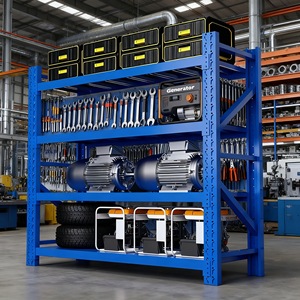 Iron Metal Shelves 4-Layer 400kg Heavy Duty Stackable Racking