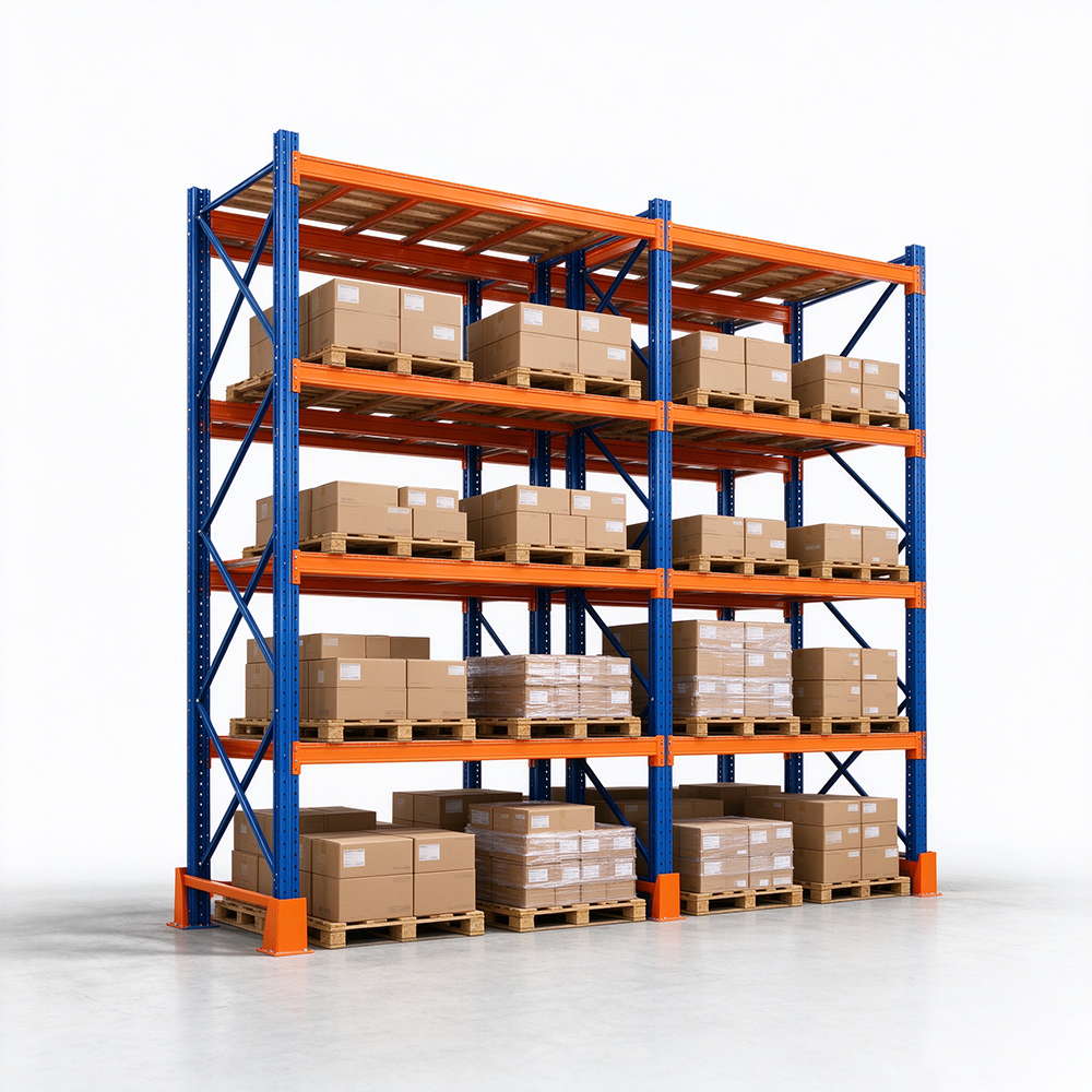 Heavy-Duty Steel Selective Pallet Rack Optimized for Efficient Warehouse Racking Adjustable for Stacking Pallets