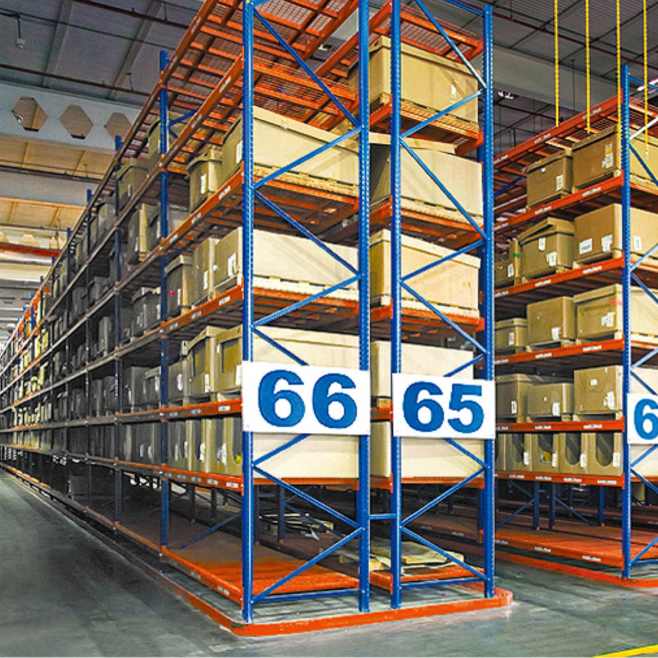 Narrow Aisle Cold Rolled Steel Adjustable High Density Reinforced Heavy Duty Powder Coated Racking Shelves for Tight Space