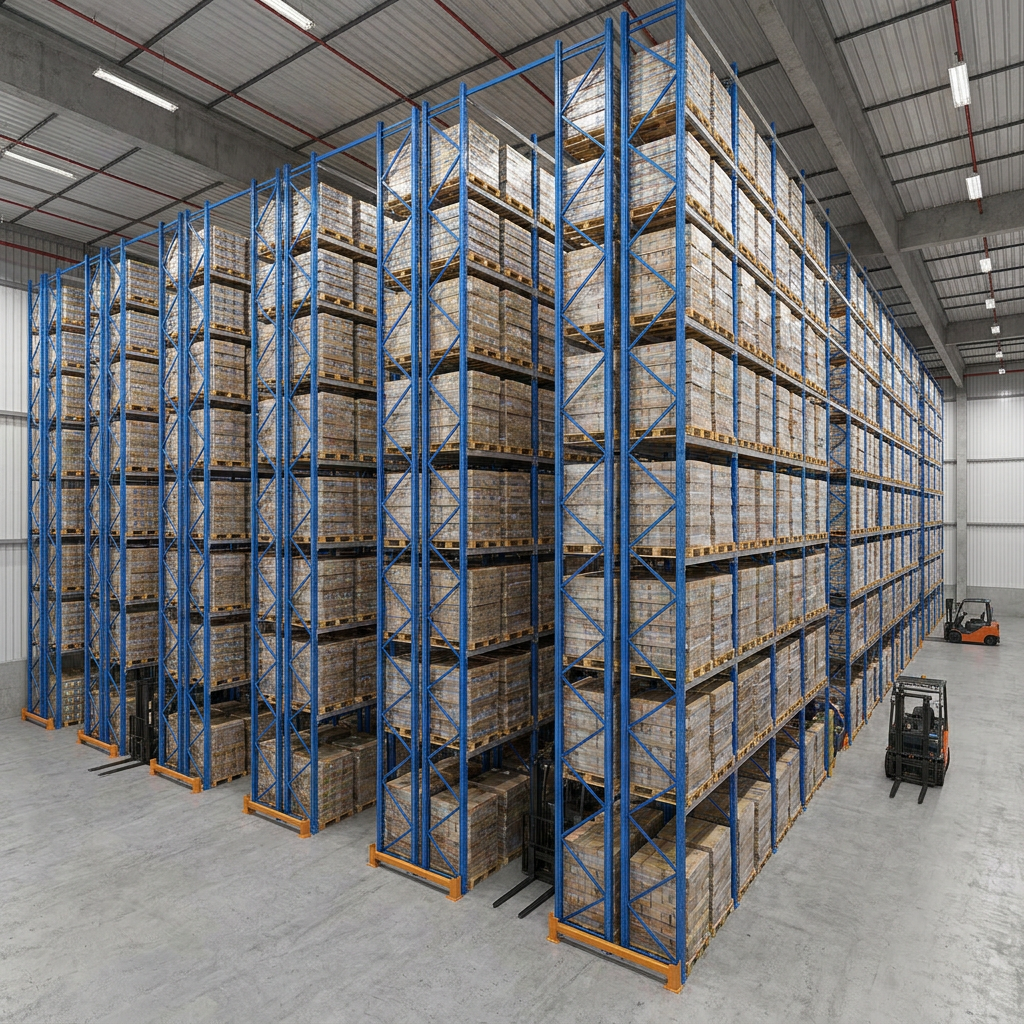 Narrow Aisle Pallet Racking System Heavy Duty Warehouse Storage Equipment