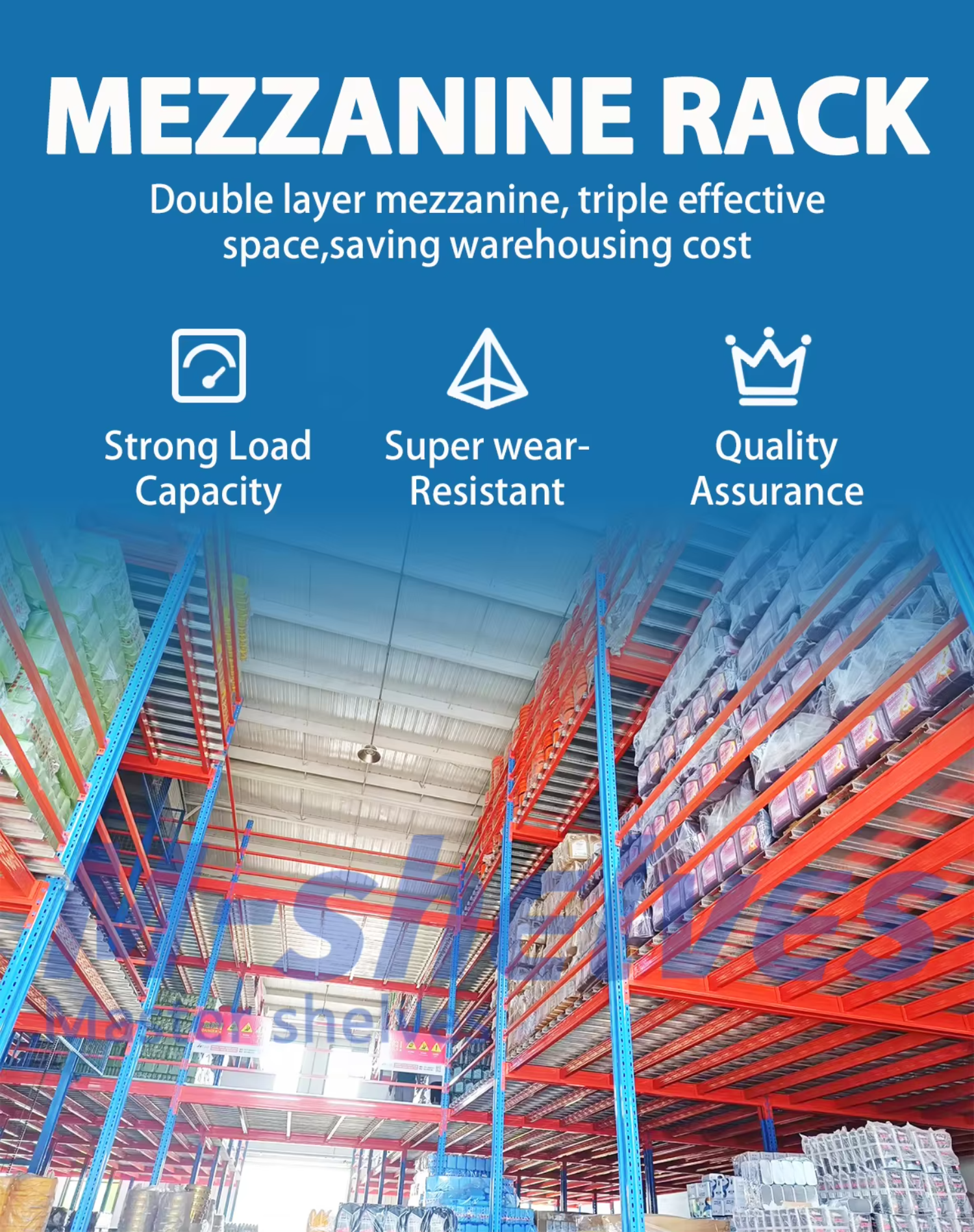 Heavy-duty Steel Shelving Shelf Platform & Mezzanine Rack Detachable Custom Modular Design Anti-Corrosion for Warehouse Storage