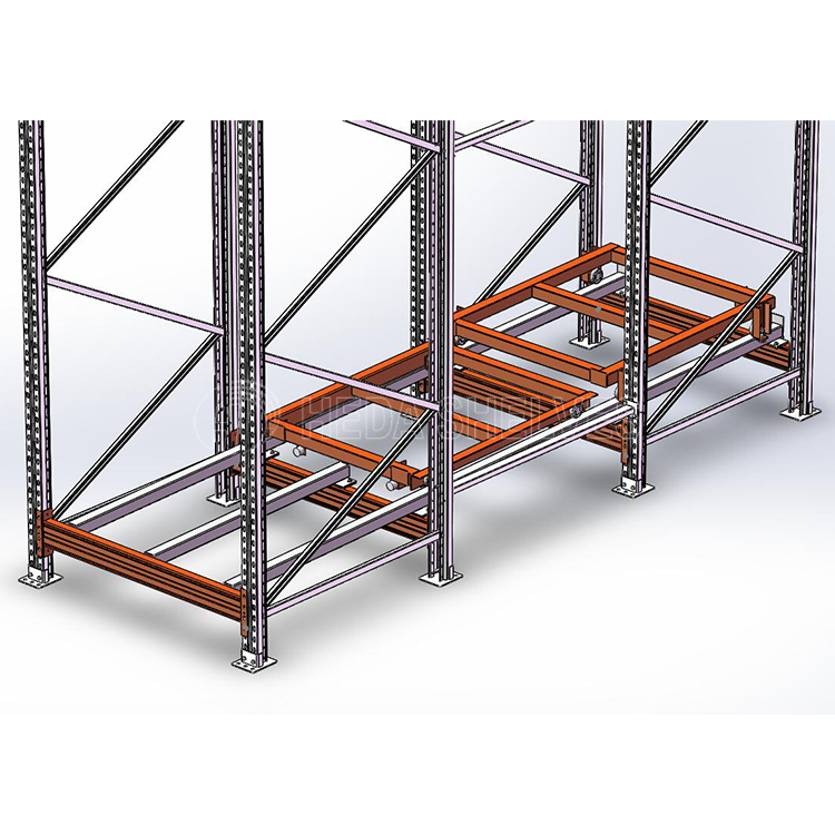 Push Back Racking System Vietnam Customization Heavy Duty Steel Screw Assembly Electrostatic Powder Coating