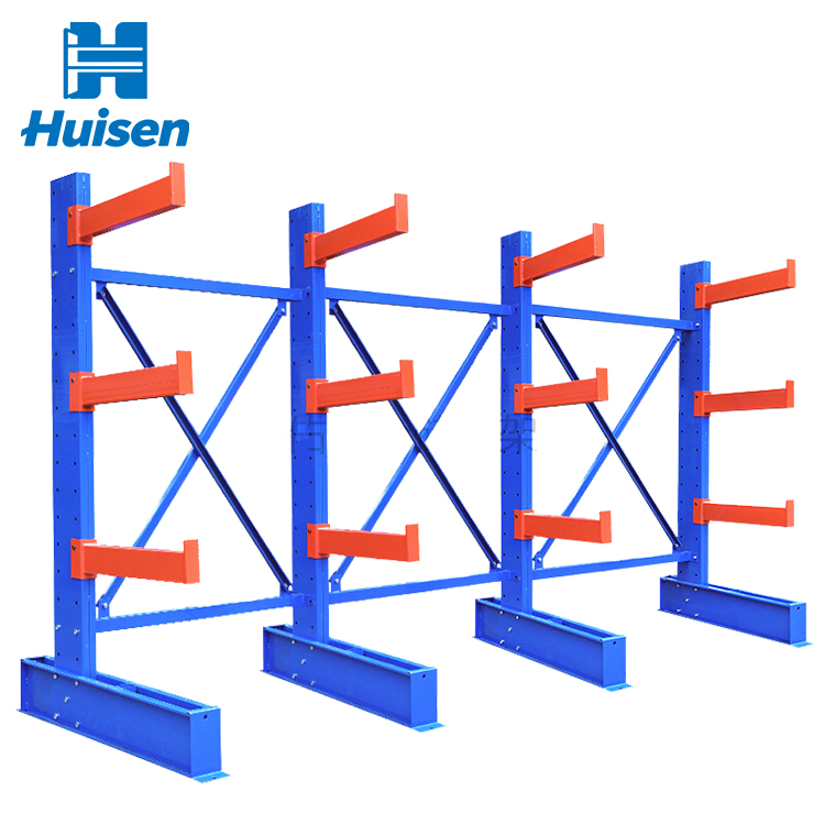 Heavy Duty Industrial Adjustable Single Sided Cantilever Rack For Steel Pipe Lumber Storage Warehouse Organization System