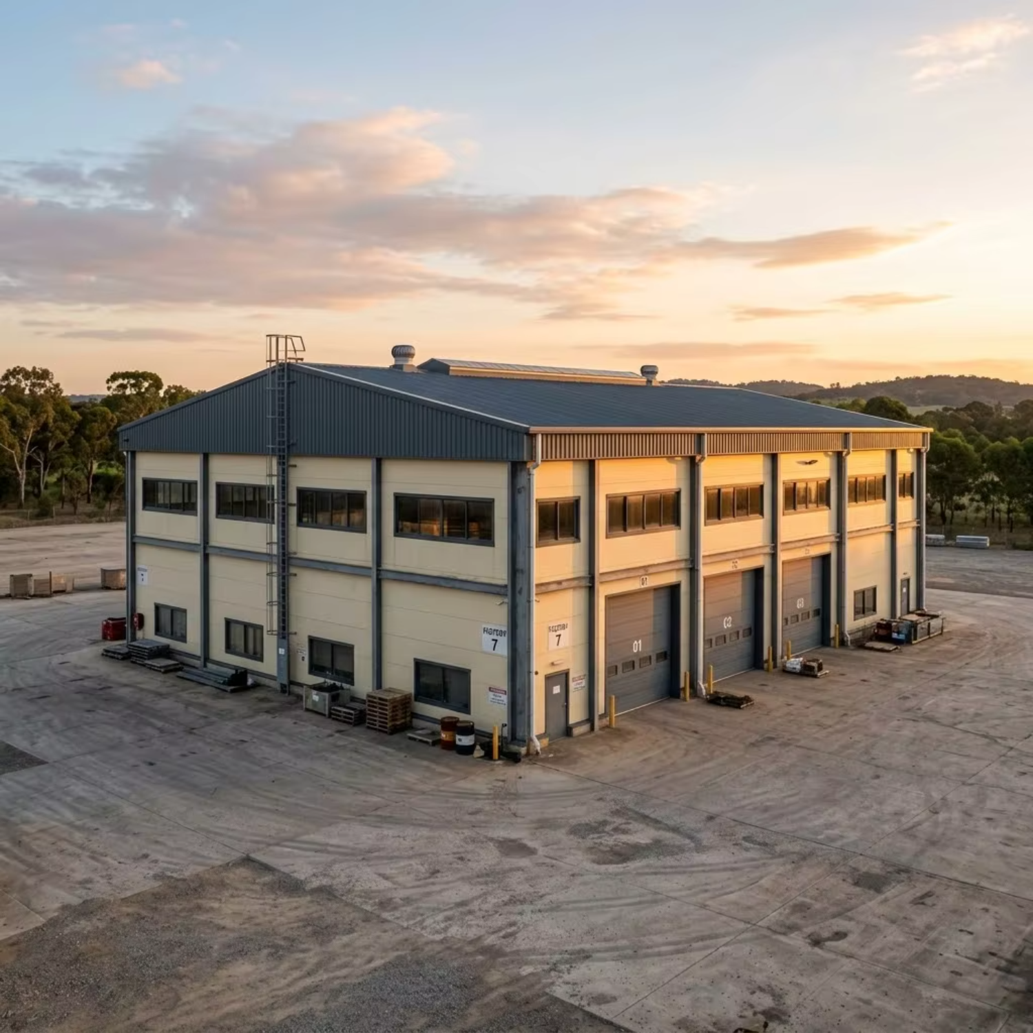High Bay Galvanized Steel Structure Workshop Warehouse Interior Multi Tier Pallet Racking Central Aisle Prefab 3PL Fulfillment