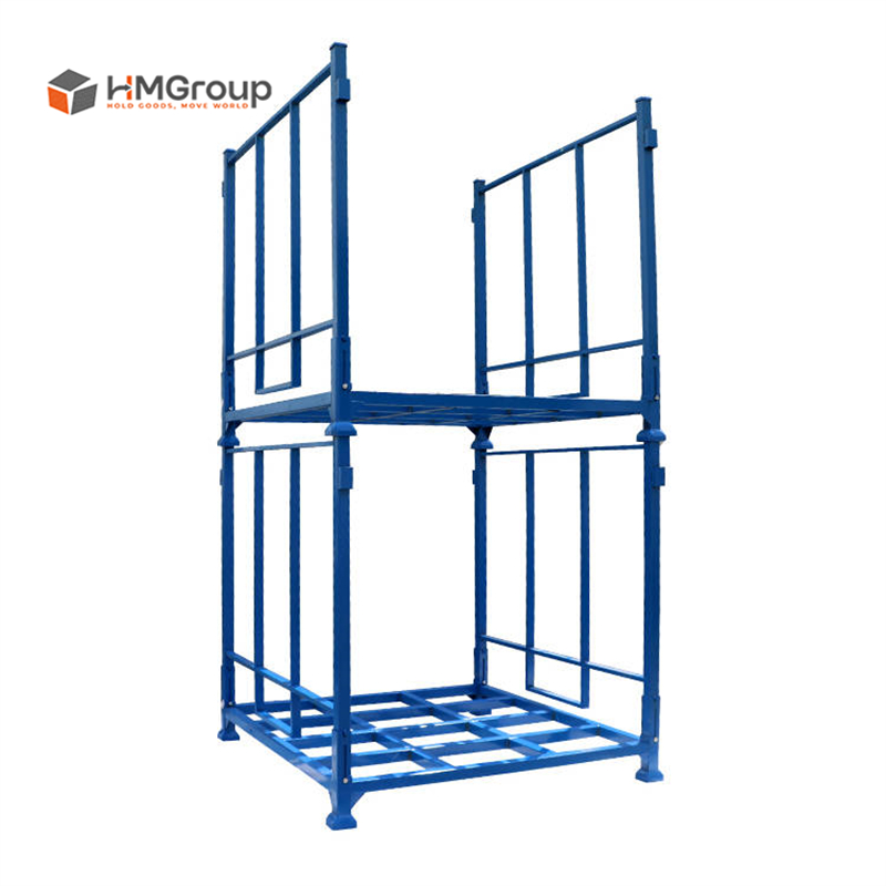 Foldable Durable Metal Steel Powder Coated Warehouse Storage Detachable Heavy Duty Roll Fabric Pallet Stacking Rack