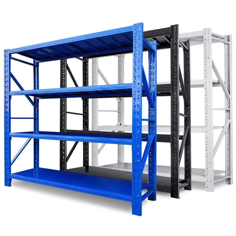 Easily Assemble Garage Storage Racks 4 Layers Long Span Shelving Rack Set