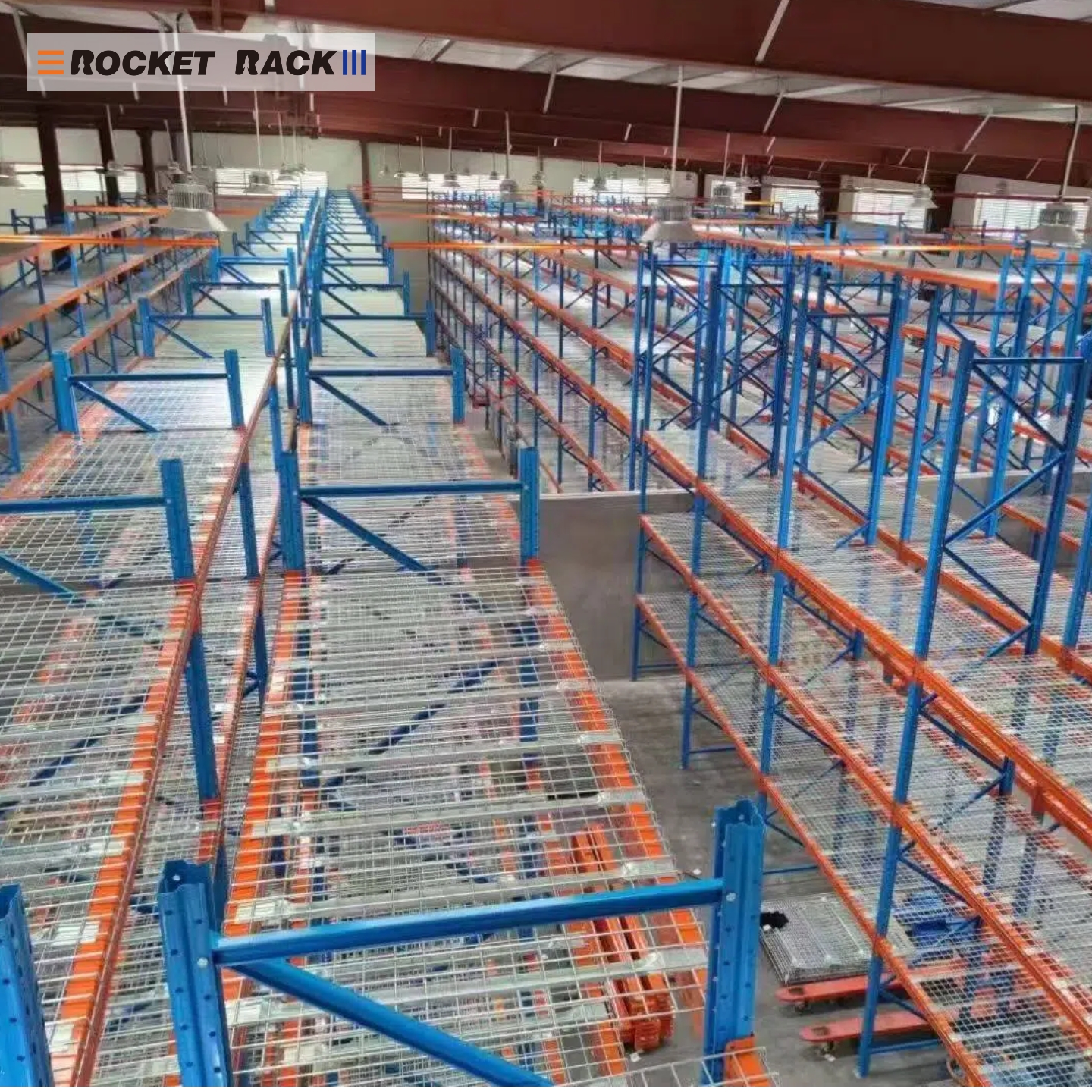 Heavy Duty Selective Pallet Rack 3 Layer Warehouse Storage Rack with Wire Mesh Decking