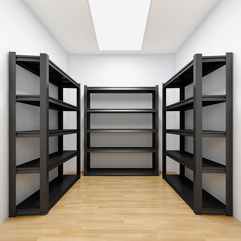 5 Layer Steel Shelving Display Shelf Metal Storage Rack with Pegboard Colors Customized for Stacking Racks Shelves