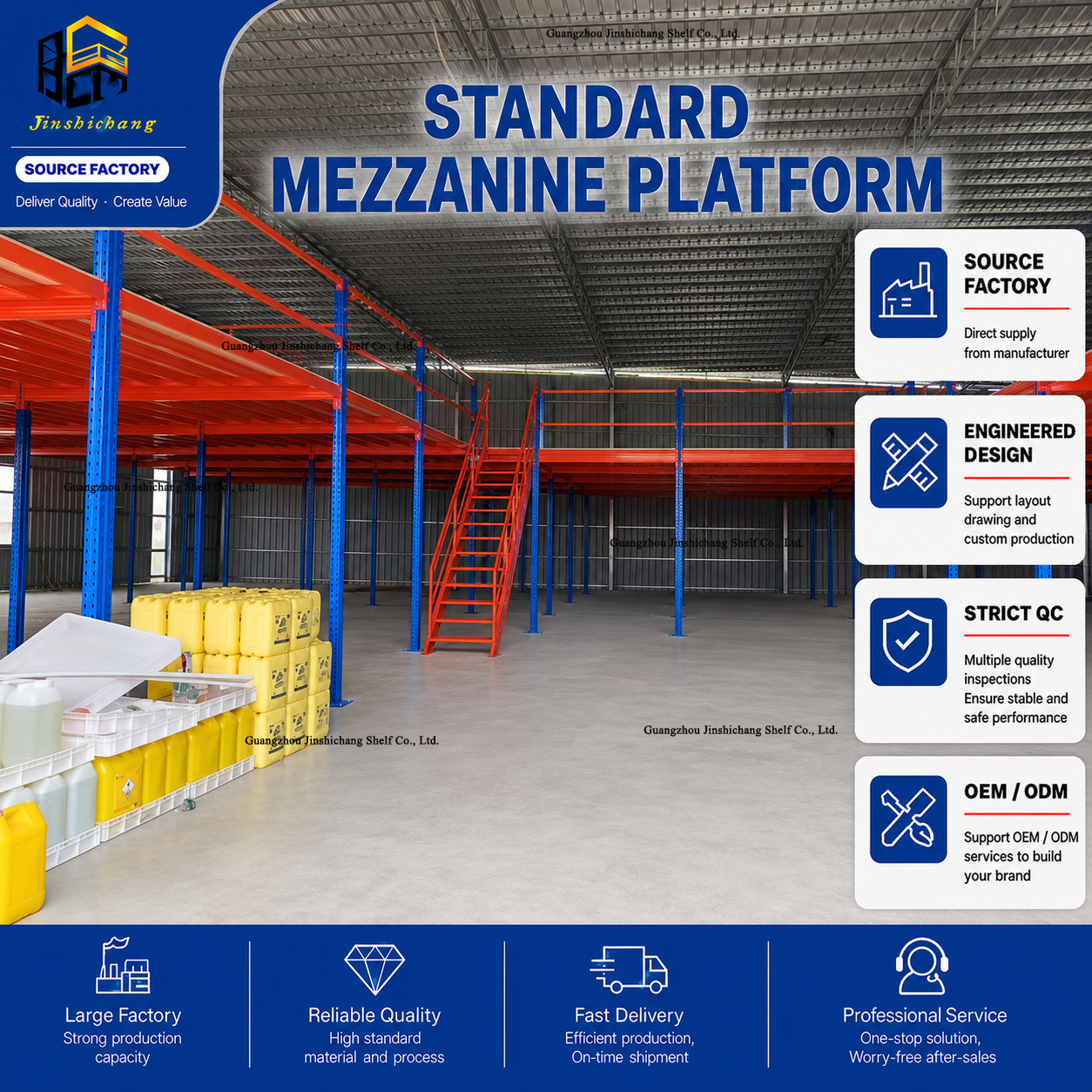 CE Certified Heavy Duty Mezzanine Loft Rack Multi Level Steel Structure Storage Platform