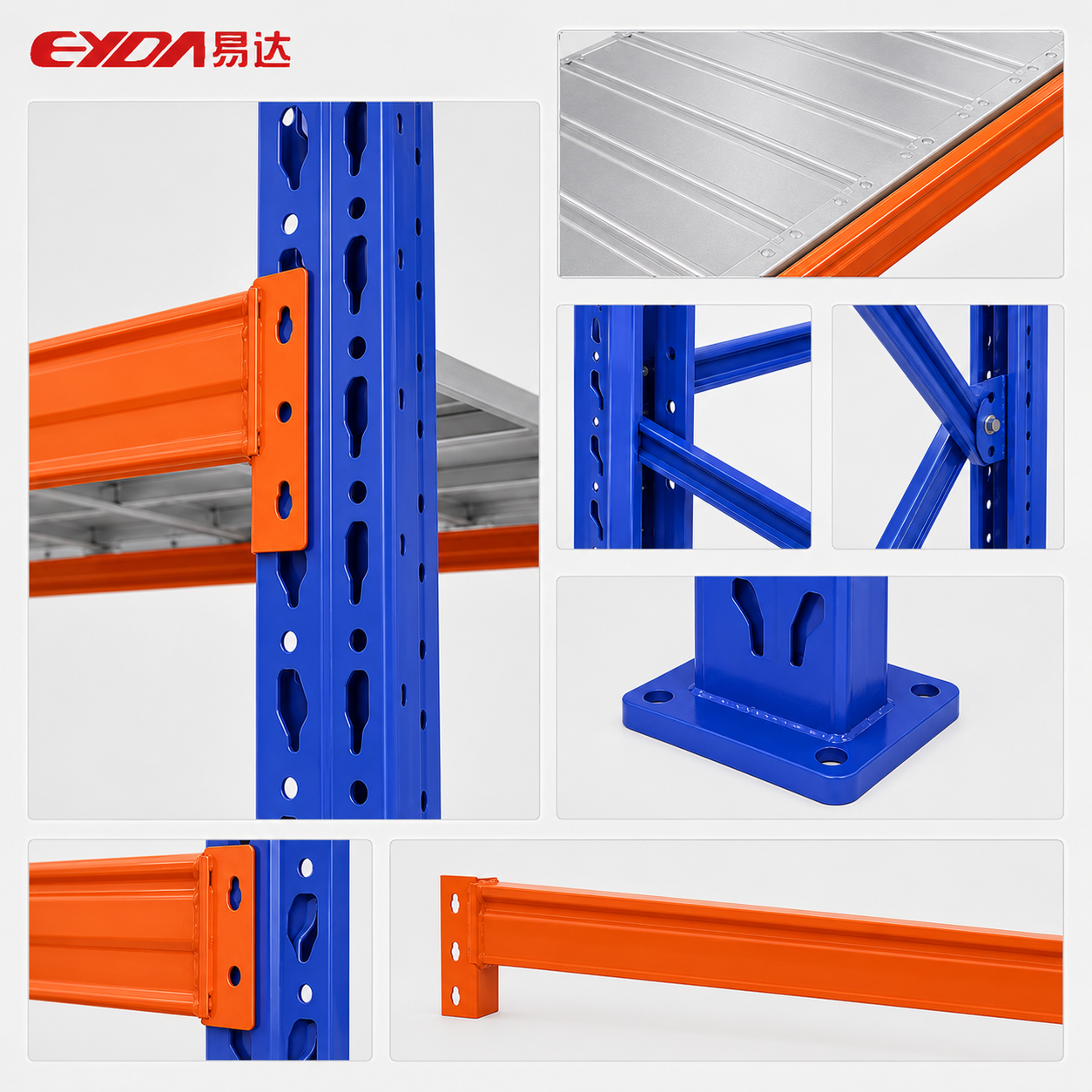 Eyda Adjustable Light Duty Steel/Carbon Steel Selective Pallet Rack Corrosion Protection Electrostatic Powder Coating for Garage