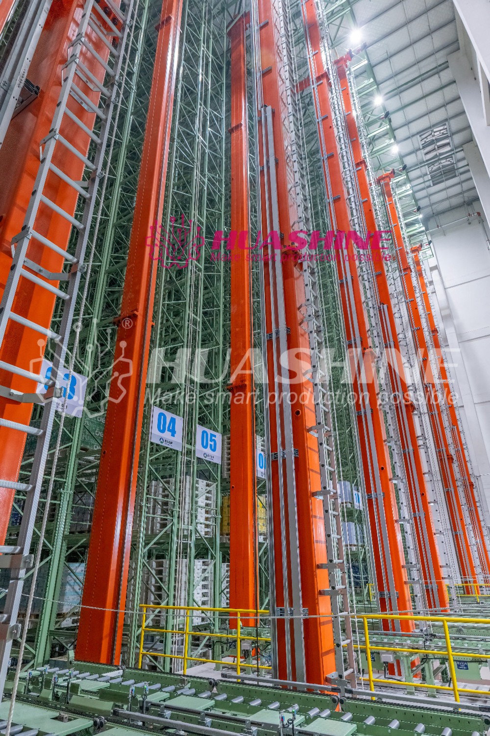 HUASHINE INTELLIGENT Warehouse Automatic Storage Racking ASRS System Chemical Nylon, Carbon Black Industry