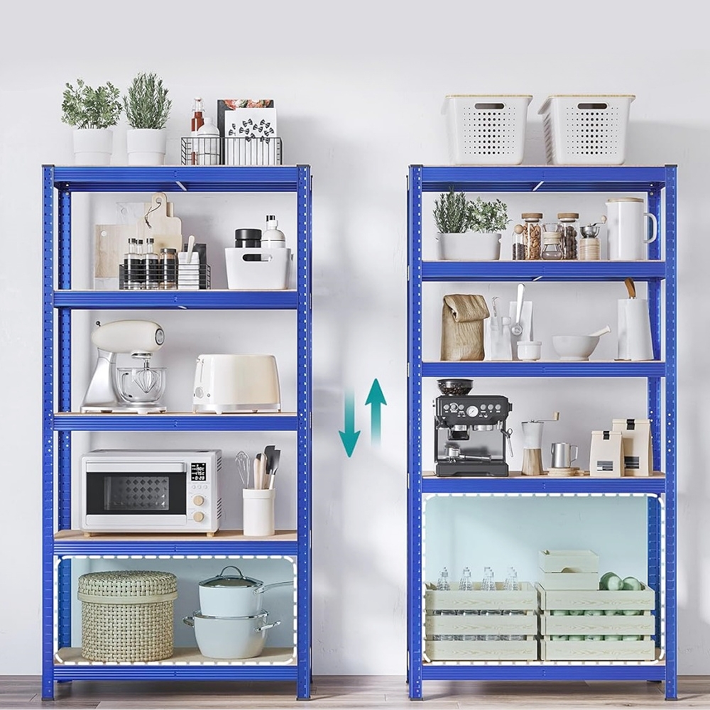 5-Layer Supermarket Boltless Shelving Iron Home Tool Rack Industrial Storage Metal Warehouse Racks Stacking Shelves