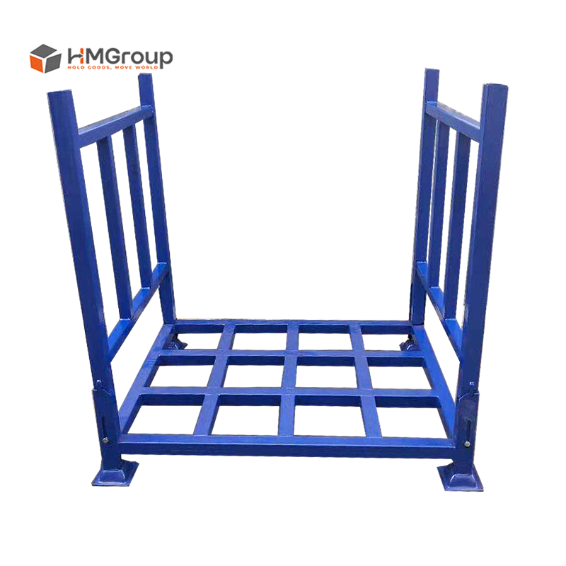 Foldable Durable Metal Steel Powder Coated Warehouse Storage Detachable Heavy Duty Roll Fabric Pallet Stacking Rack