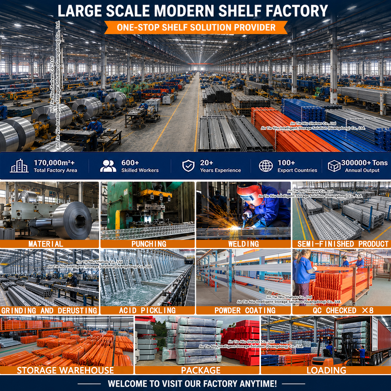 1000KG 5-tier Beam Structure Industrial Warehouse Rack with Steel Panels for Carton and Parts Picking