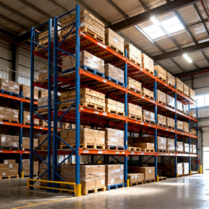 High-Rise Heavy Duty Beam Racking 10-15m Tall Steel Storage Shelves for Large Logistics Center Palletized Cargo Stacking