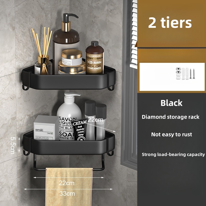 Space Saving Bathroom Corner Shower Caddy Bulk Set Wall Mounted Rustproof Triangle Storage Rack Organizer with Hooks for Hotel