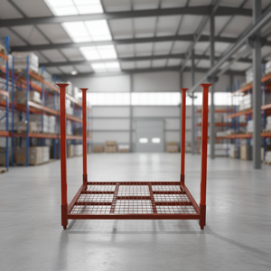 Wholesale Cost-Effective Portable Steel Roll Stack Rack Foldable Frame Pallet Stacking Frames