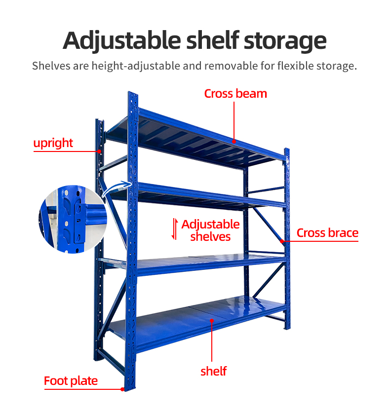 Boltless Adjustable Steel Light Duty Industrial Warehouse Pallet Stacking Storage Shelf Rack Units