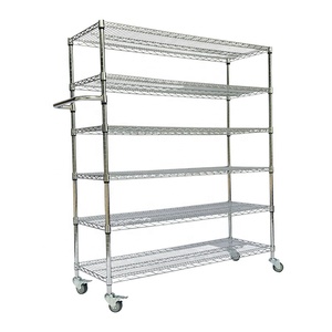 NSF Approval Heavy Duty Chrome 6 Tiers Storage Wire Shelving