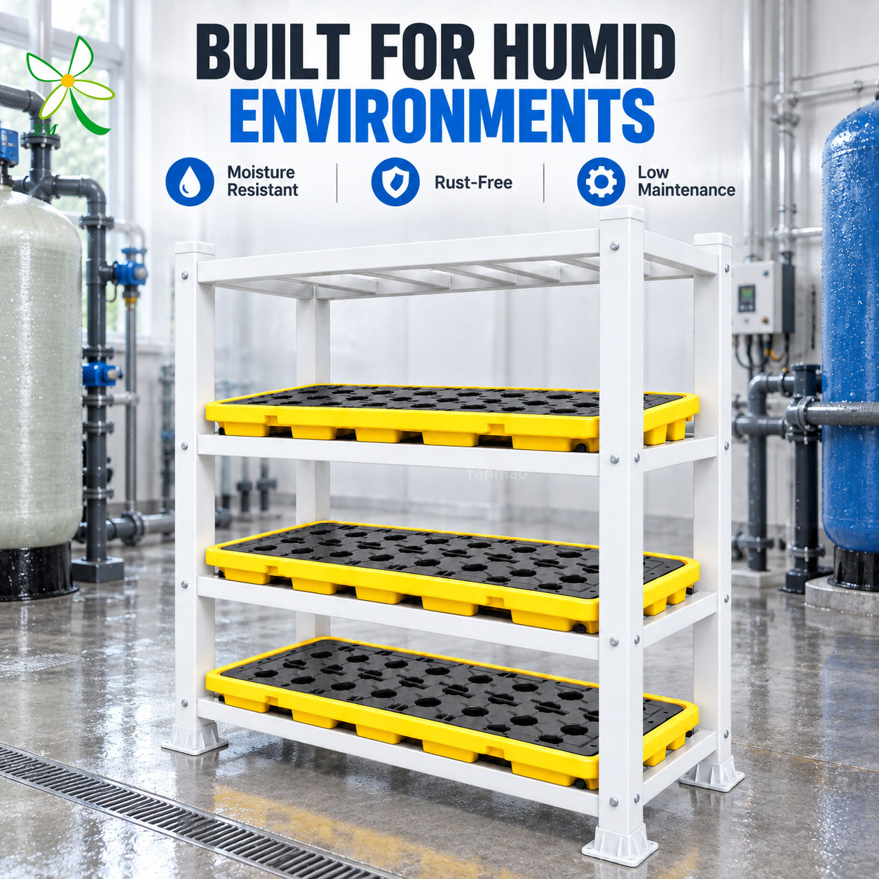 Global Export Corrosion Protection Lightweight Stackable Production Area 1200mm Storage Shelving FRP Storage Rack Warehouse Rack