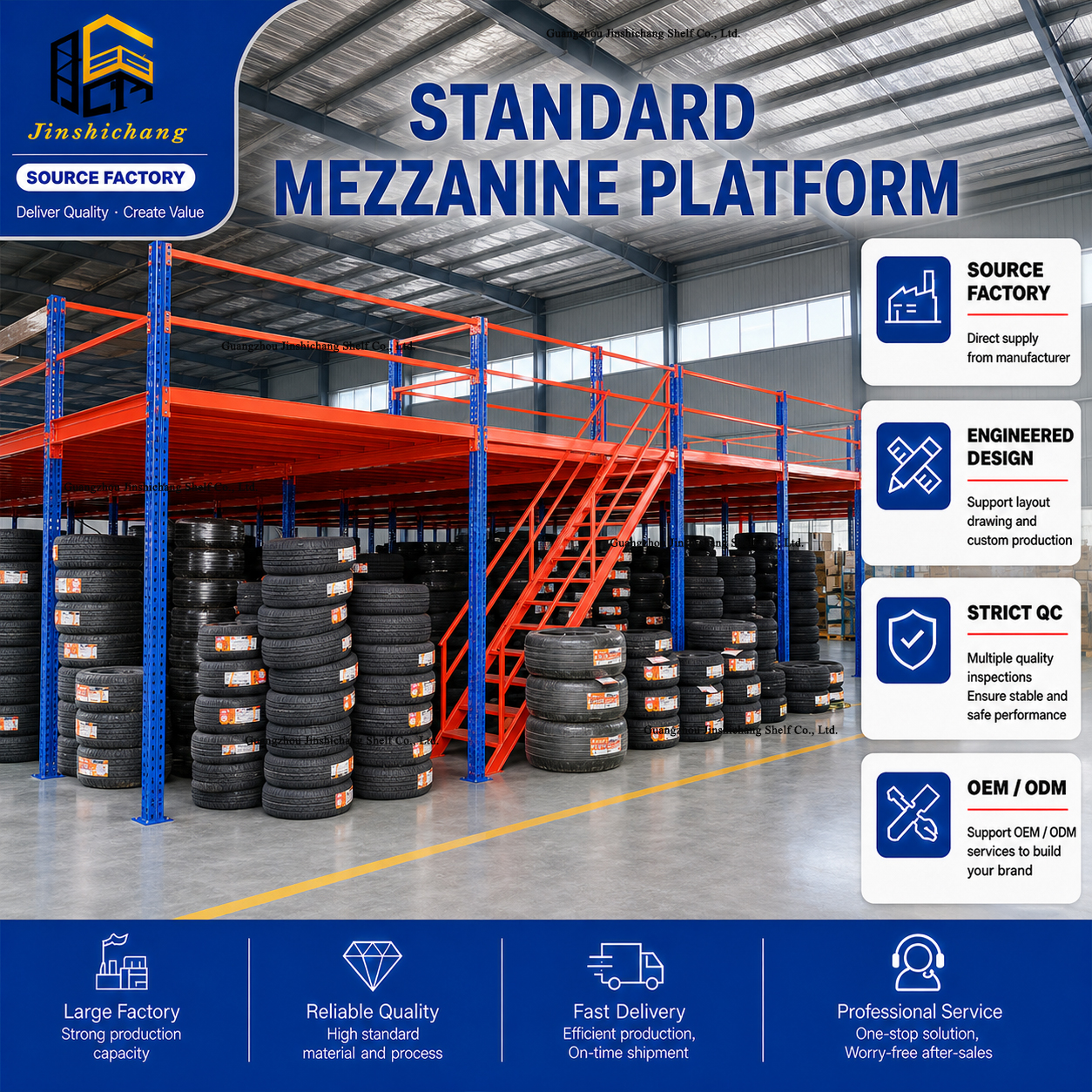 CE Certified Heavy Duty Mezzanine Loft Rack Multi Level Steel Structure Storage Platform