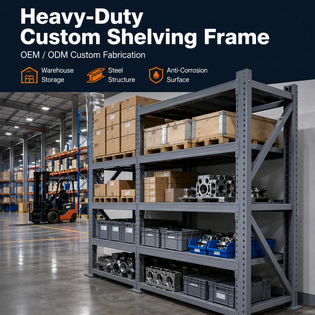 ISO9001 Certified Custom OEM Stainless Steel Shelving Frame | Heavy Duty Welded Fabrication Anti-Corrosion for Warehouse Storage