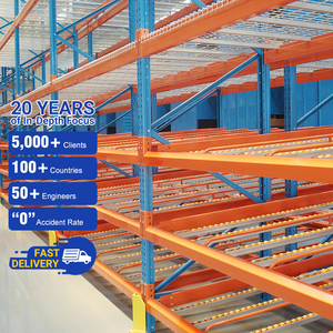 Factory Warehouse Storage Heavy Duty Gravity Flow Racking Sliding Roller Shelf Metallic Steel Shelves Corrosion Protection