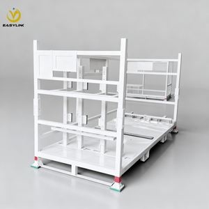 Easylink-Customized Foldable Single Pallet Steel Stillages Powder Coating for Outdoors for Warehouse Storage Stacking Racks