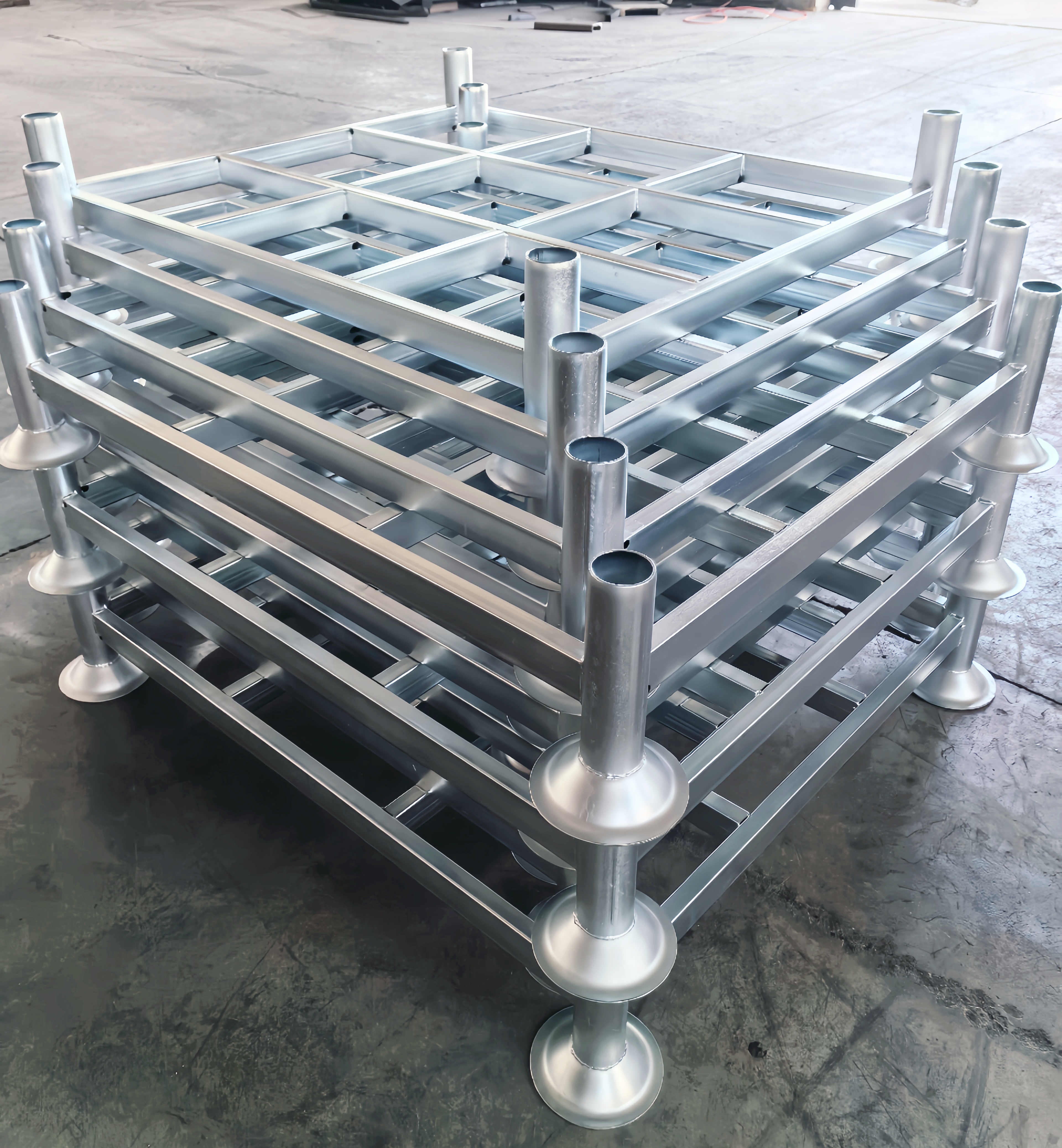 Heavy Duty Steel Pallet Stacking Racks Post Pallet For Warehouse Storage