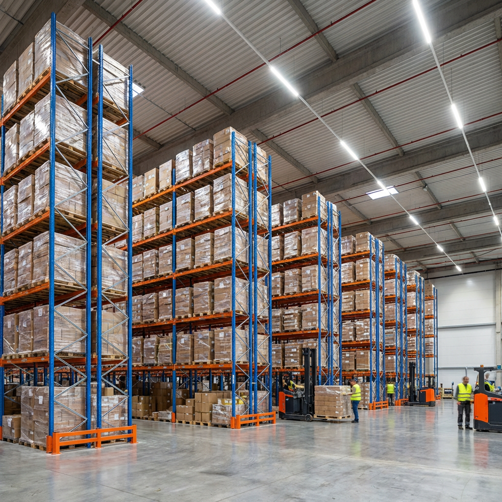 Industrial Warehouse Storage Pallet Racking With Heavy Duty Steel Uprights And Beams