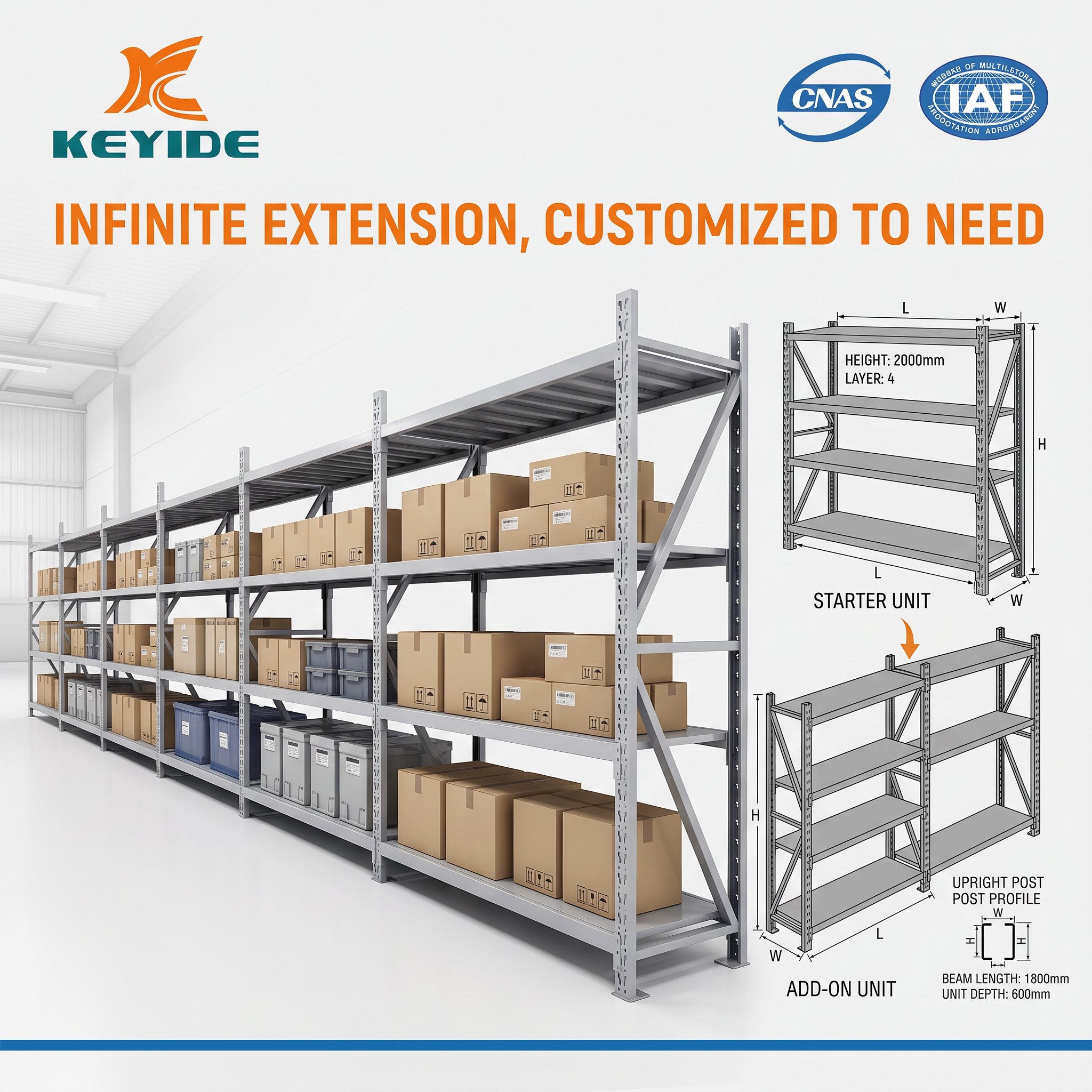 Medium Heavy Duty Adjustable Steel Storage Rack Boltless Metal Shelving for Saudi Warehouse Garage