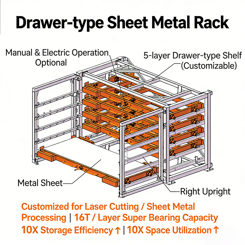 Display Enhanced Steel Electric Sheet Metal Rack Drawer Type Storage System with Automated Retrieval Warehouse Shelving Racking
