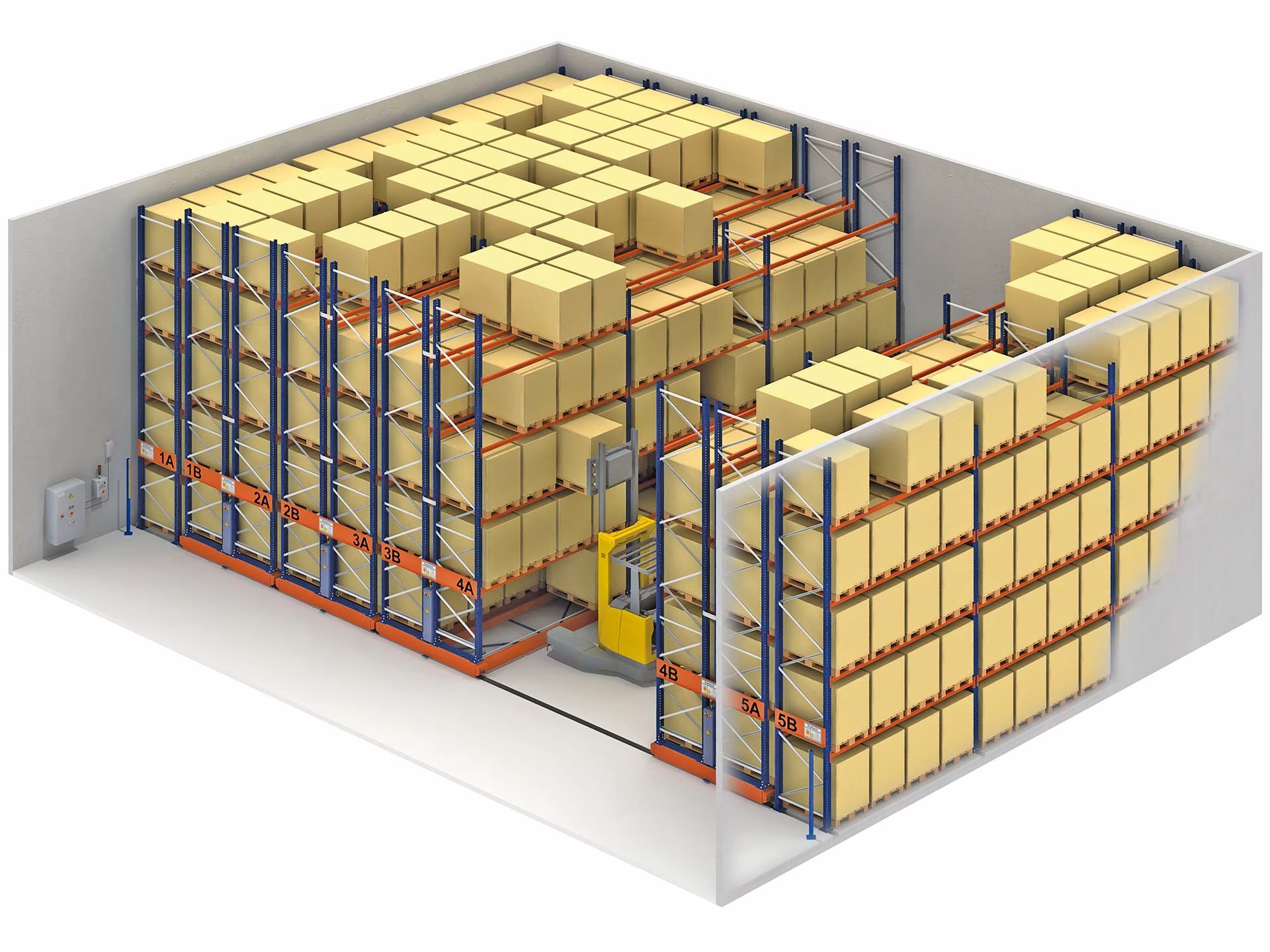 Mobile Pallet Racking (AR Mobile) Is a System Where the Pallet Racks Are Placed on Mobile Bases Guided Through Fixed Tracks