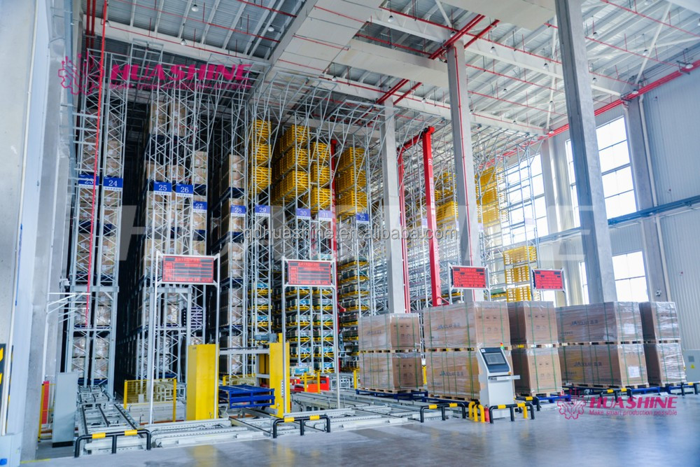 HUASHINE INTELLIGENT Warehouse Automatic Storage Racking ASRS System Chemical Nylon, Carbon Black Industry