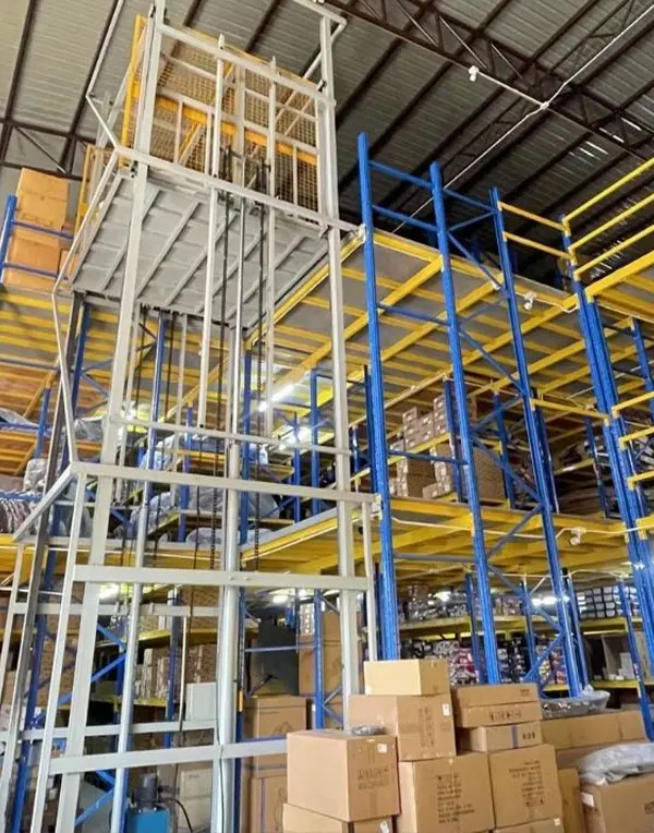 Multi-level mezzanine with reinforced racking for auto parts warehouse in Thailand