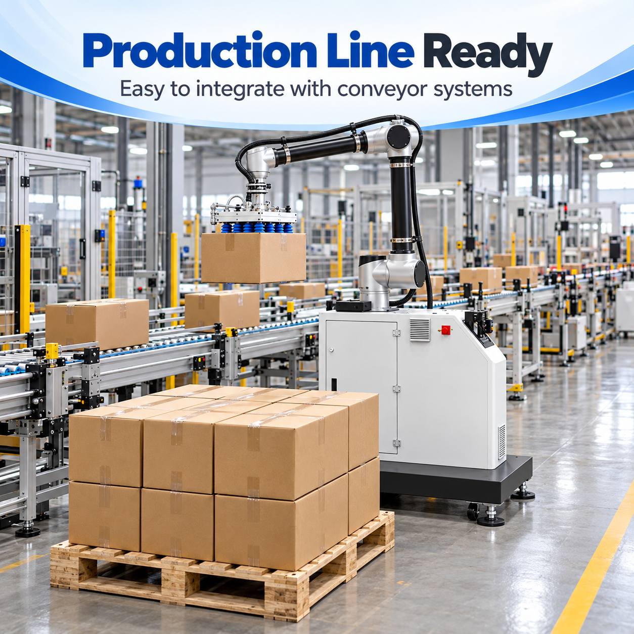 Industrial Automatic Carton Stacking High Efficiency Collaborative Robotic Arm Palletizer Robot For End Of Line Packaging