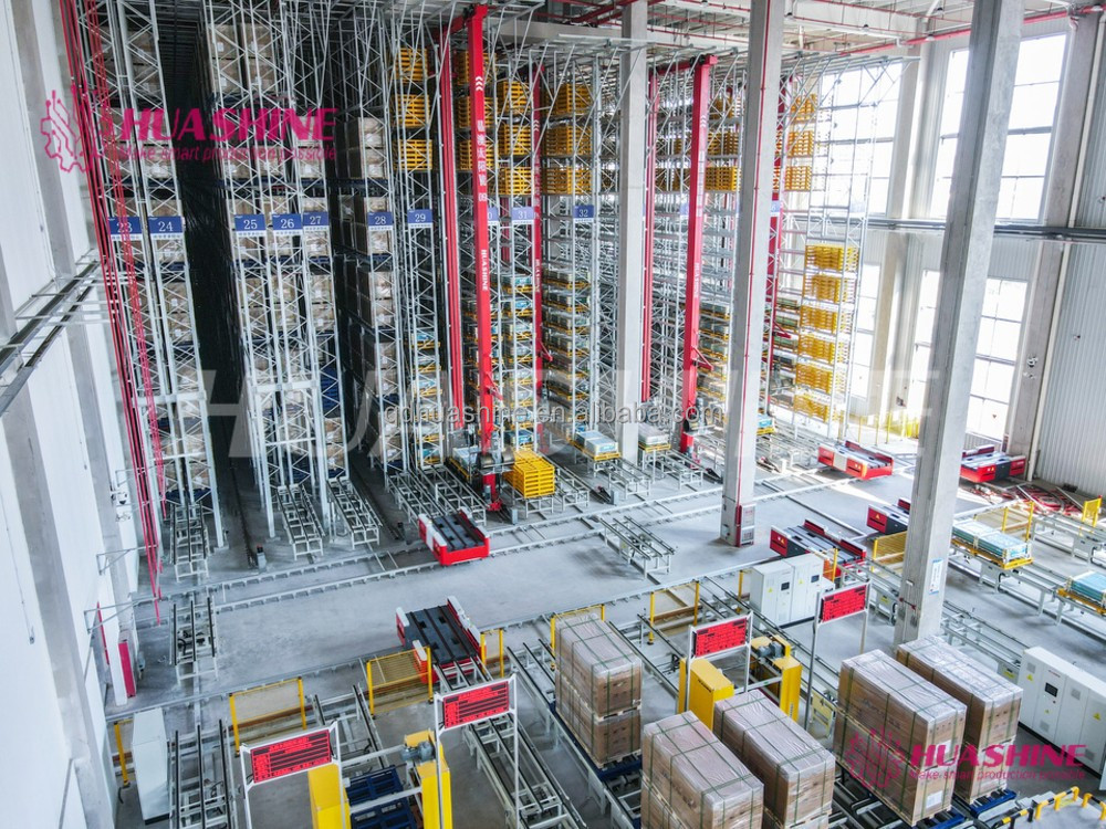 HUASHINE INTELLIGENT Warehouse Automatic Storage Racking ASRS System Chemical Nylon, Carbon Black Industry