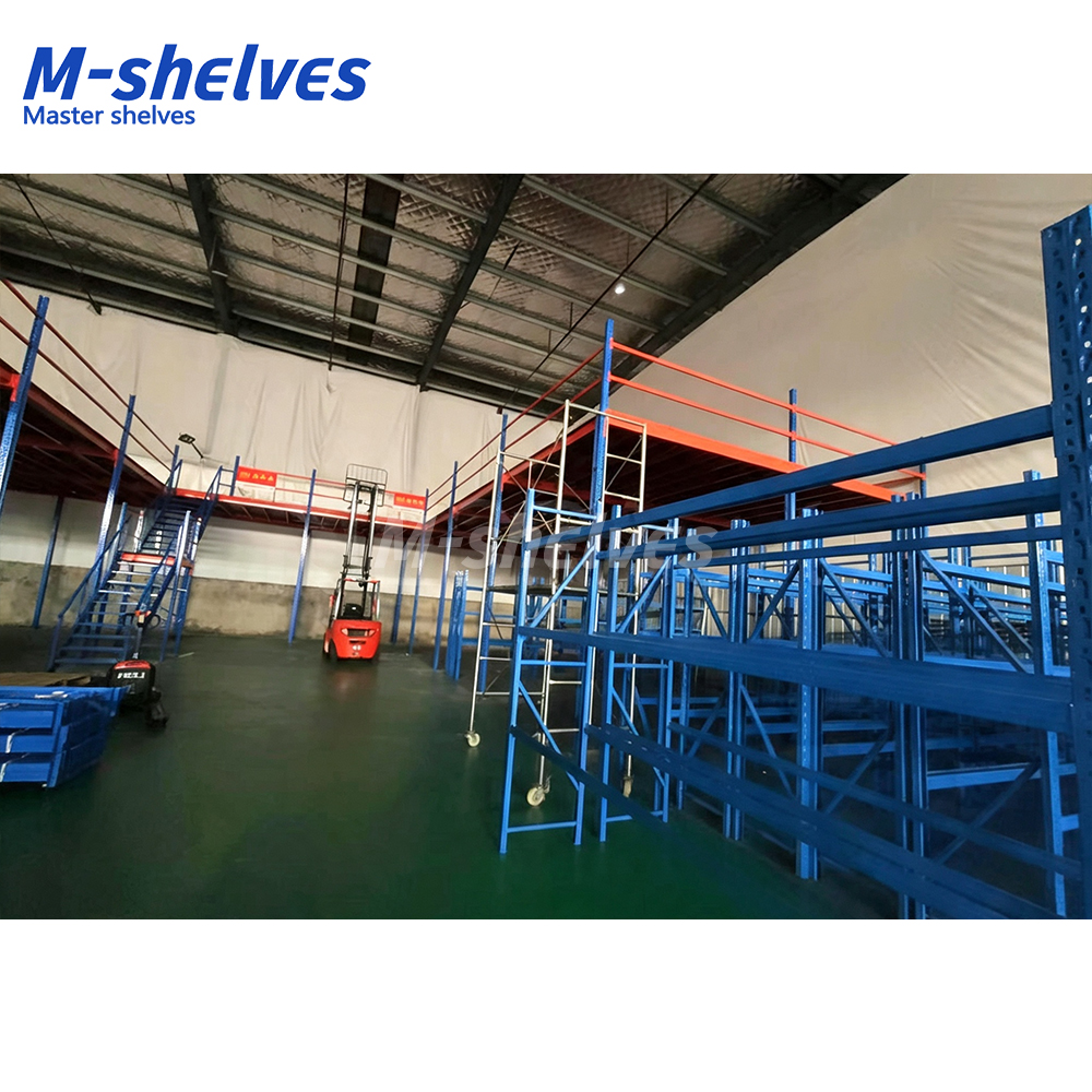 Heavy-duty Steel Shelving Shelf Platform &amp; Mezzanine Rack Detachable Custom Modular Design Anti-Corrosion for Warehouse Storage